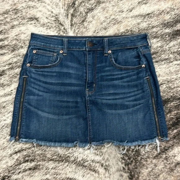 American Eagle High Rise Mini Jean Skirt - Picture 1 of 6